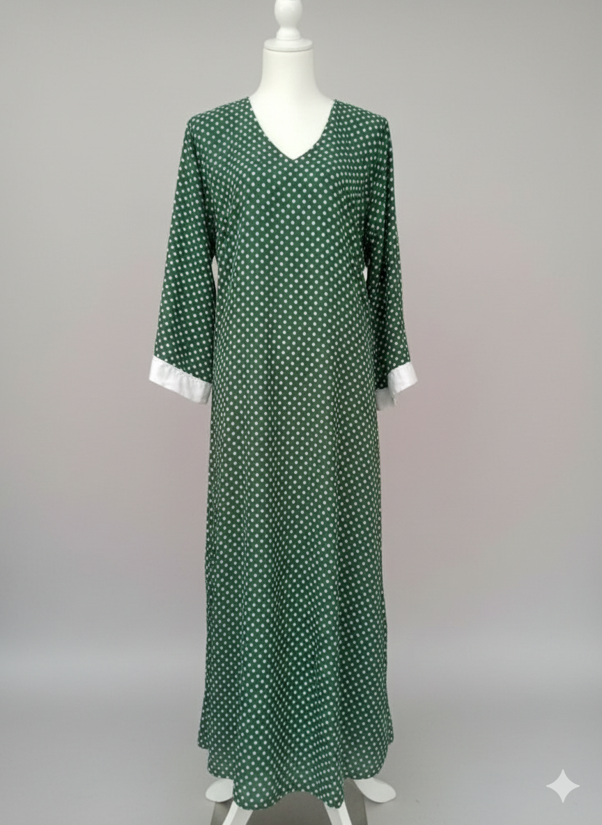 Elegant Dusty Rose Embellished Abaya Dress