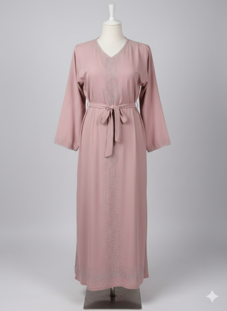 Elegant creamie Abaya Dress
